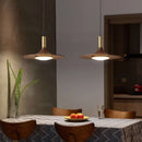 Walnut Three-Head Saucer Pendant Light