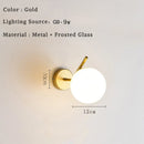GobekUsa Glass Ball LED Wall Lamp for Bedroom Living Room Indoor Lighting