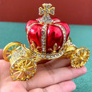 GobekUsa Crown Carriage Jewelry Trinket Box Wedding Ring Holder Home Decor Gift