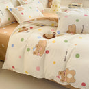 GobekUsa Cotton Printed Bedding Set: Thick & Cozy Single Bedclothes for Adults & Kids