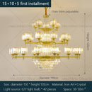 GobekUsa Crystal Chandelier: Elegant Retro Lighting for Living Room, Bedroom, and Dining Area