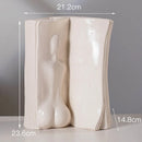 GobekUsa Ceramic Man Face Book Stand Vase for Room Decor and Storage