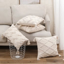 GobekUsa Beige Boho Style Cushion Cover 45x45/30x50cm - Handmade Square Pillow Case