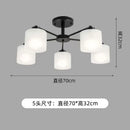 GobekUsa LED Black/Gold Ceiling Chandelier with Lampshade for Elegant Living Room Decor
