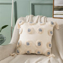 GobekUsa Heart Embroidery Cushion Cover 45x45cm Orange Grey Geometric Pillowcase
