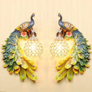 GobekUsa Gold Peacock Crystal Wall Lamp: Elegant Nordic LED Light for Aisle & Walls