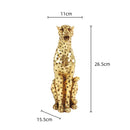 GobekUsa Golden Leopard Cheetah Resin Animal Sculpture Figurine