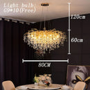 GobekUsa Crystal LED Chandelier: Modern Light Luxury Water Drop Design for Home Decor