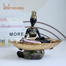 GobekUsa Black Woman Resin Statue: Exotic Desktop Decor & Storage Container