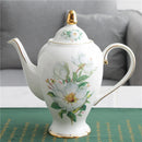 GobekUsa Green Flowers Ceramic Cup & Saucer Set for Coffee, Tea, Juice, and More