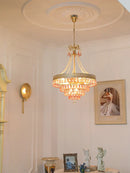 GobekUsa Crystal Water Drop LED Ceiling Chandelier for Foyer and Entry Way