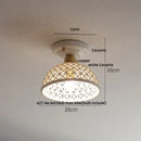 GobekUsa Blue Hollow-out Ceramic LED Ceiling Lamp
