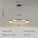 GobekUsa Black Ring LED Pendant Chandelier for Living Room, Bedroom, Kitchen - Modern Minimalist Lighting