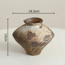 GobekUsa Ceramic Vase: Wabi-sabi Style, Retro Floral Arrangement, Room Decor