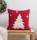 GobekUsa Christmas Embroidered Red Geometric Pillow Cover for Festive Home Decor