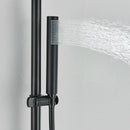 GobekUsa Black Shower Faucet Set with Rainfall Shower Head and Wall Mounted Mixer Tap