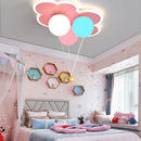 GobekUsa Kids Ceiling Chandelier - Colorful Acrylic Ballon White Pink Lamps with Remote Control