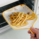 GobekUsa Little Bee Ceramic Plate with Handle: Multifunctional Baking Tray for Desserts & Snacks