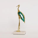 GobekUsa Crystal Crane Sculpture: Green Gem Bird Figurine for Home Decor
