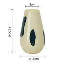 GobekUsa Black Stripes Glass Vase Desk Decoration Artificial Flowers Pots Aesthetic Room Decor