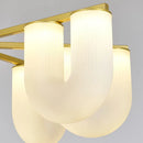 GobekUsa LED U-shaped Acrylic Pendant Lights in Gold Metal for Parlor, Dining Room, Kitchen
