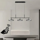 Modern Black Glass Multi-Pendant Chandelier With Remote