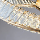 GobekUsa Crystal Rings LED Ceiling Light Dimmable Gold Lustre for Home Decoration