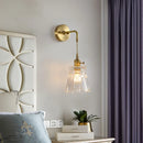 GobekUsa Brass Glass LED Wall Sconce Light for Living Room, Bedroom, Bathroom