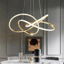 GobekUsa Gold Ring Chandeliers for Modern Dining Room Luxury Bedroom Lighting