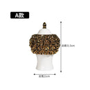 GobekUsa Golden Flower Ginger Jar Relief Flower Vase Home Decor