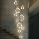 GobekUsa LED Stair Chandelier: Modern Nordic Ceiling Pendant Lamps & Bedroom Wood Lights