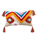 GobekUsa Geometric Hand-Embroidered Tassel Pillowcase