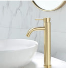 GobekUsa Brushed Gold Basin Faucet: Solid Brass Bathroom Mixer Tap for Hot & Cold Water