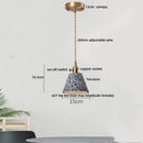 GobekUsa Black Terrazzo Stone LED Pendant Lamp Modern Nordic Hanging Lights