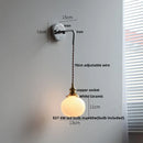 GobekUsa Ceramic LED Wall Sconce, Modern Nordic Style, Adjustable Wire, White Stair Light
