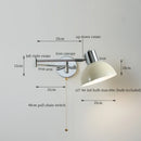 GobekUsa Cream LED Swing Arm Wall Lamp for Living Room Bedroom Mirror Stair Light