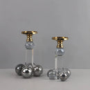 GobekUsa Clear Crystal Geometric Candle Holder for Home Decoration