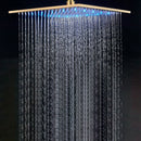 GobekUsa Gold LED Square Rainfall Shower Head for Bathroom Faucet - Top Sprayer