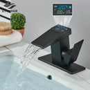 GobekUsa LCD Digital Basin Faucet, Brass Kitchen Sink Mixer Tap, Hot Cold Display