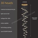 GobekUsa Gold Acrylic Chandeliers LED Pendant Lamp Modern Staircase Living Room Lighting