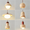 GobekUsa Elegant Wabi Sabi Travertine Pendant Lamp for Dining Desk & Kitchen Island