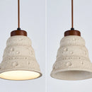 GobekUsa Japanese Style LED Pendant Lights Wood Canopy Cement Lampshade