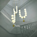 GobekUsa Golden Necklace Chandelier Luxury Ceiling Light for Staircase and Dining Room