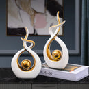 GobekUsa Ceramic Abstract Figurine Set for Elegant Home and Office Decor