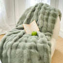 GobekUsa Gradient Pink Double Layer Faux Fur Winter Blanket