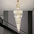GobekUsa Crystal Chandelier: Luxe Stairwell Lighting for Duplex Villa, Loft, or Living Room