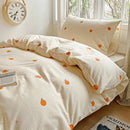 GobekUsa Cotton Grid Pattern Bedding Set with Duvet Cover & Pillowcases for Double Bed