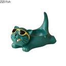 GobekUsa Cute Glasses Cat Ashtray Smoking Accessories Cartoon Animal Shape Gifts Semi-Branded