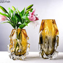 GobekUsa Amber Glass Vase for Modern Home Decor & Flower Arrangement