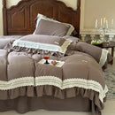 GobekUsa French Ruffles Cotton Bedding Set - Double Layer Crepe Comfort Collection